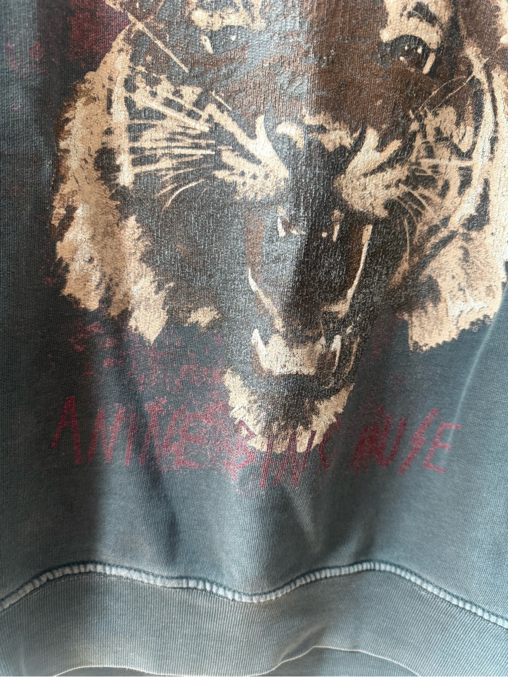 Anine Bing Gray Graphic Tiger Crewneck Sweatshirt - Picture 3 of 6